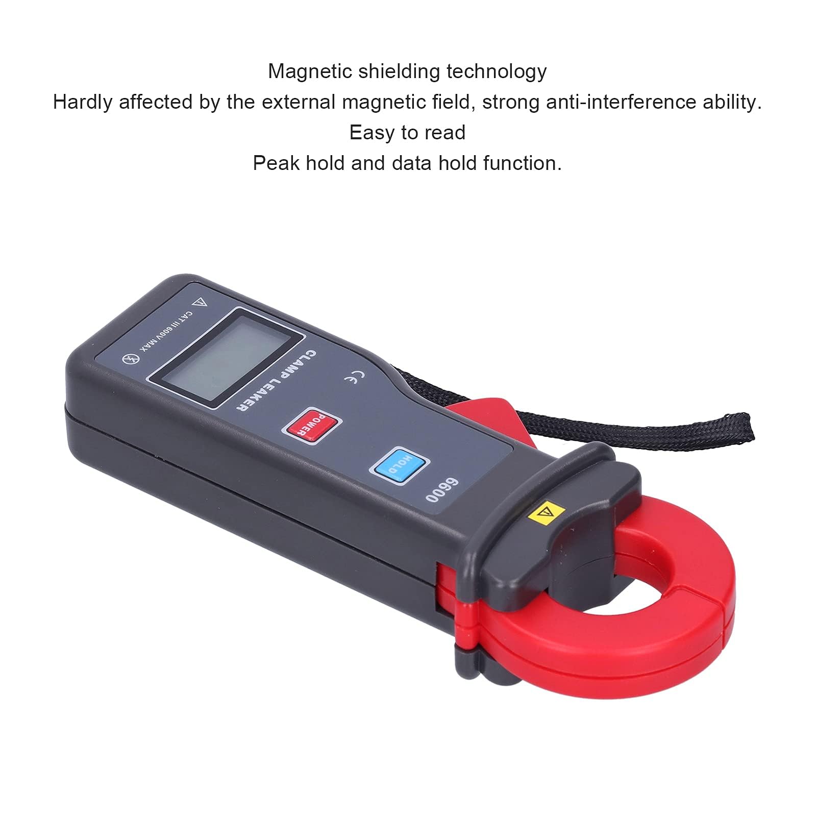 Agatige ETCR-6600 True RMS Digital Leakage Clamp Meter - High Accuracy AC Current Tester with USB Communication, Portable Multimeter for Electrical Maintenance, HVAC & Industrial Safety Testing