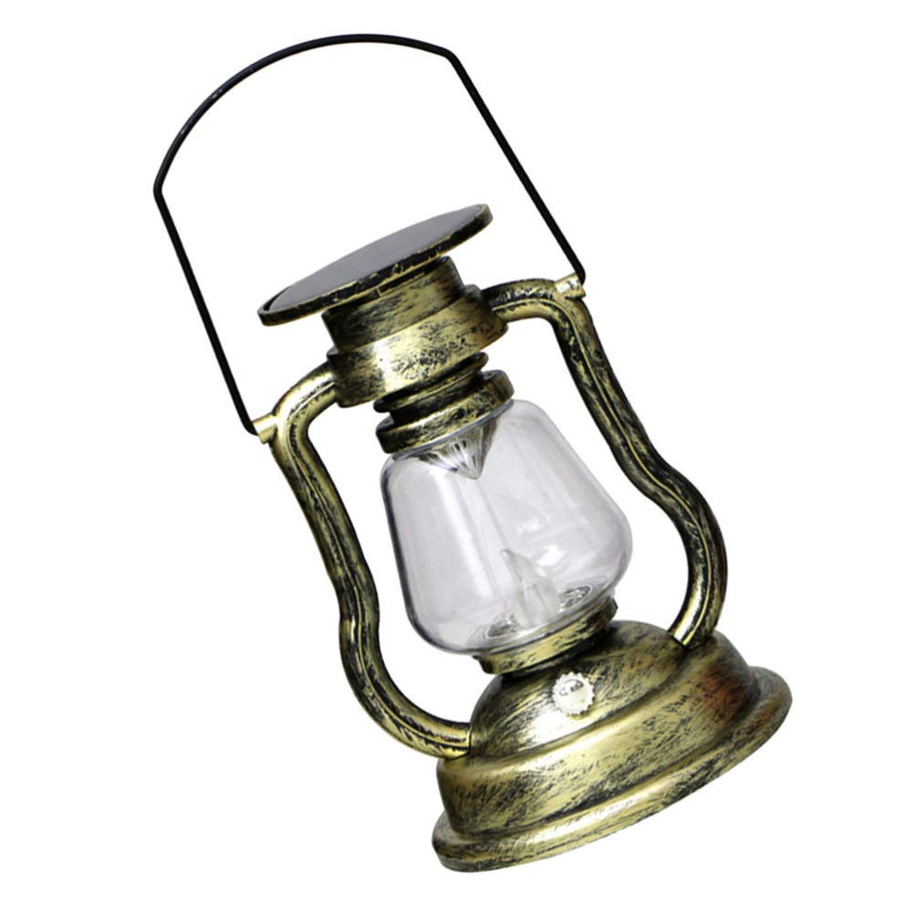 Vintage Solar Lamp - Retro Kerosene Style Hurricane Lantern with Rustic Design for Indoor & Outdoor Decor - Perfect for Garden, Patio, Camping and Emergency Lighting