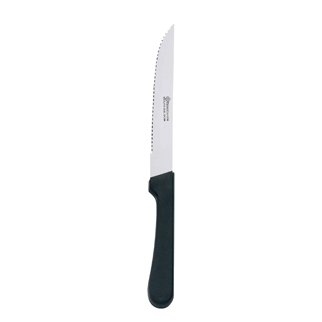 Premium 9-Piece Steak Knife Set with Sharp Pointed Tips & Ergonomic Black Handles - Ideal for Fine Dining, BBQ, and Home Entertaining (12/Case)
