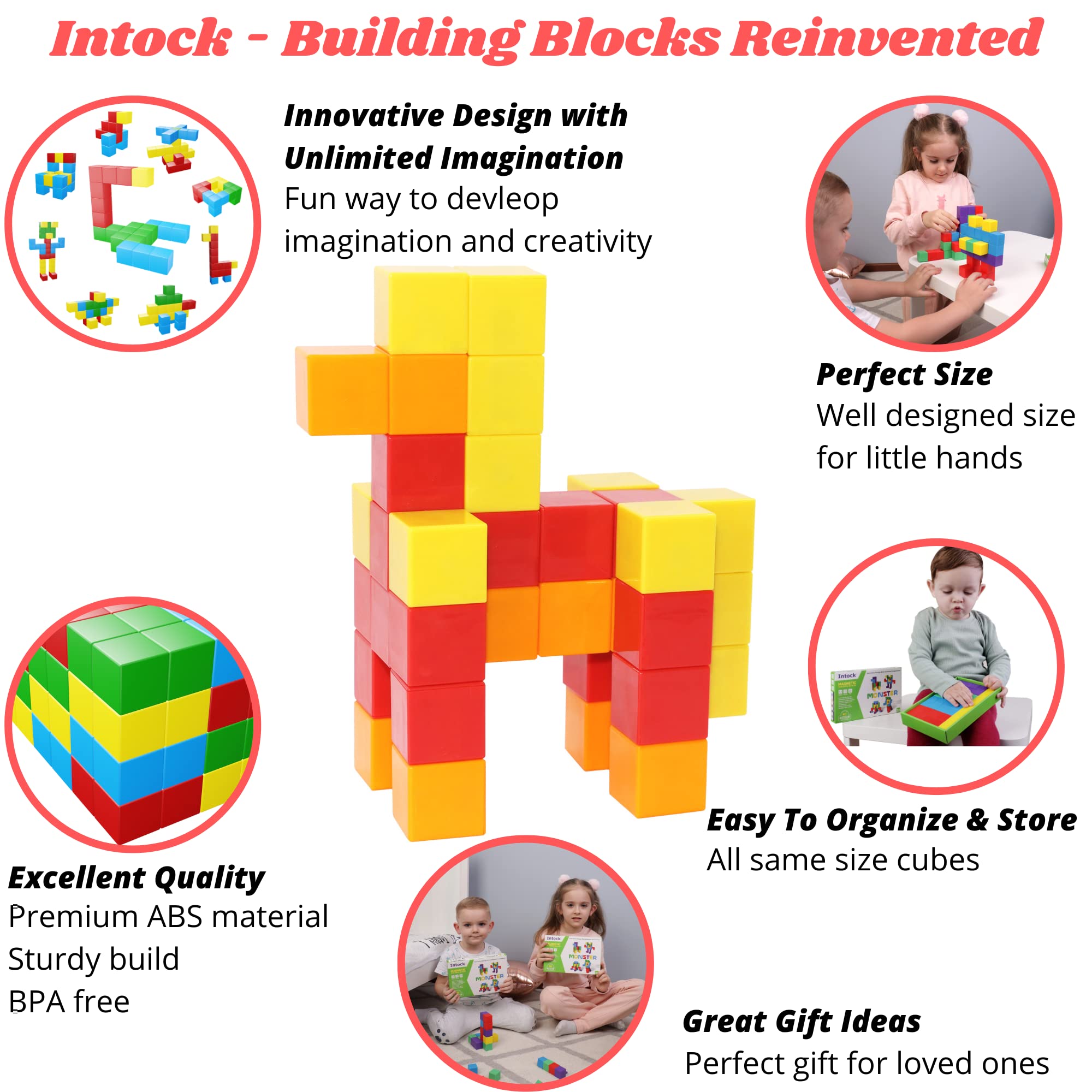 **Best Magnetic Building Blocks for Kids - 40-Piece Educational STEM Toys, Award-Winning Sensory & Autism-Friendly Magnetic Cubes - Perfect for Creative Play, Learning & Therapy**