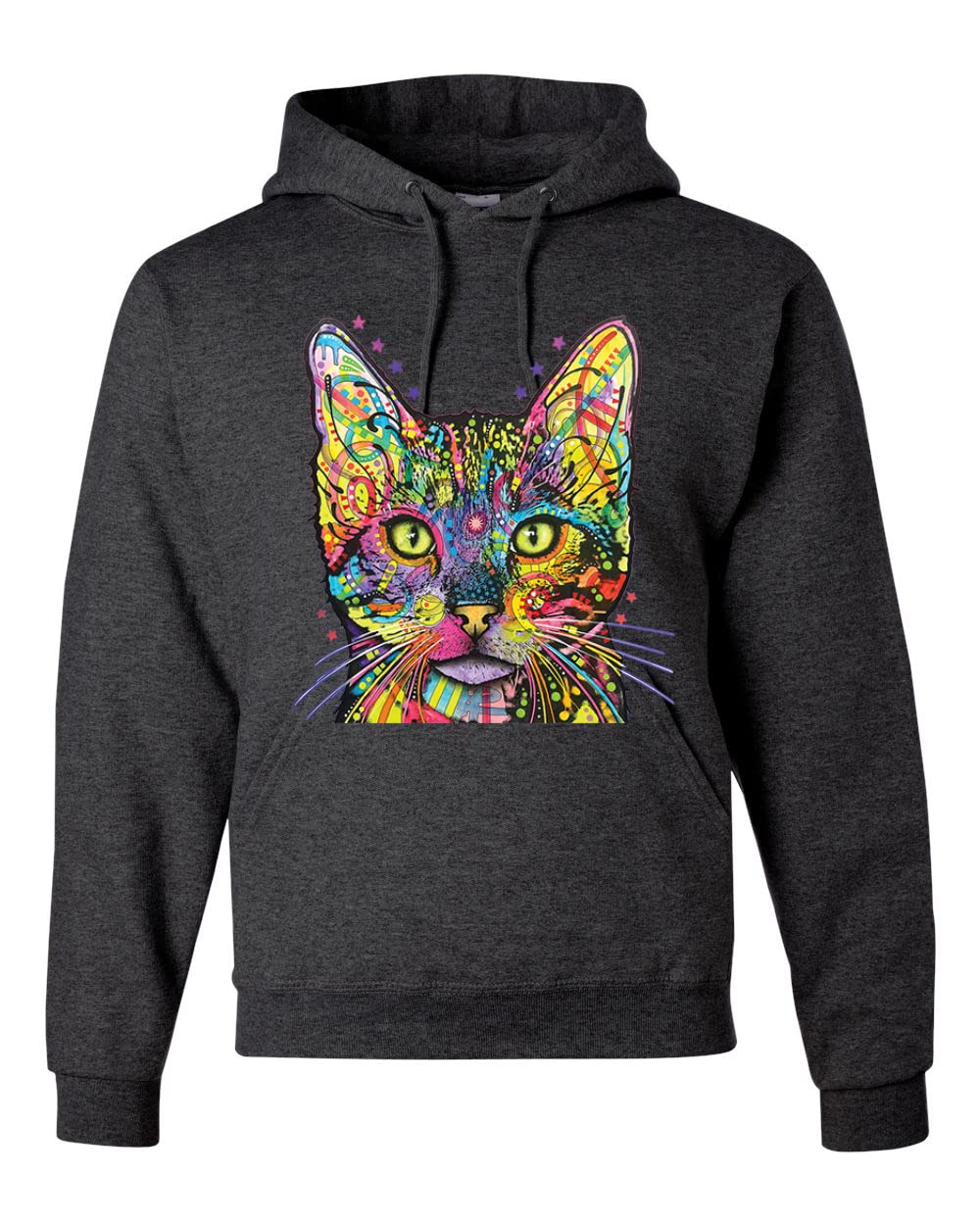 Colorful Cat Hoodie - Cat Mom & Cat Dad Sweatshirt | Dean Russo Art Animal Lover Unisex Pullover | Perfect Gift for Pet Lovers, Casual Wear & Cozy Outfits