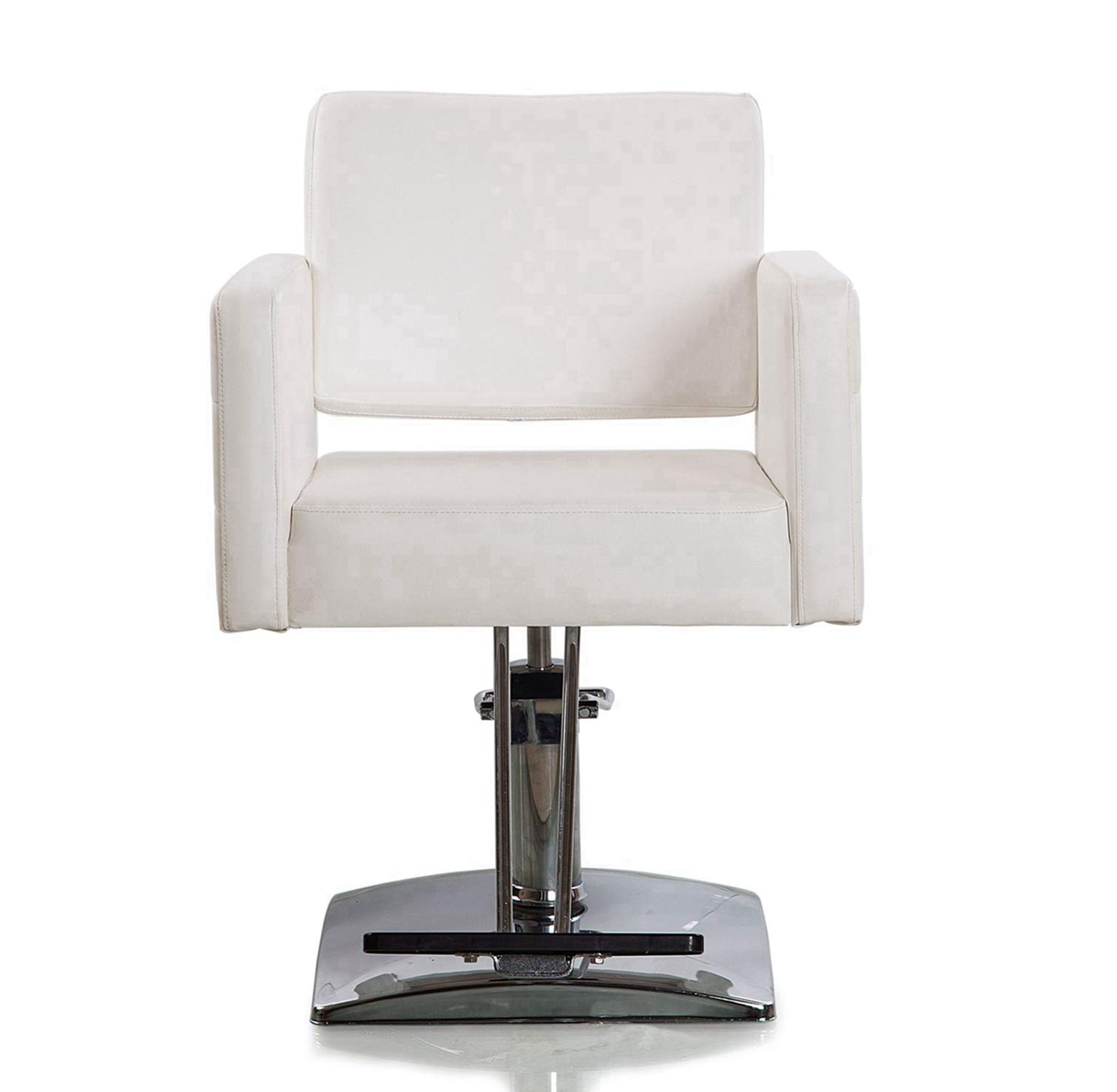 Professional Hydraulic Styling Chair for Salon, Spa & Barber Shop - Adjustable Height White Beauty Chair for Hair Cutting, Styling & Makeup Services