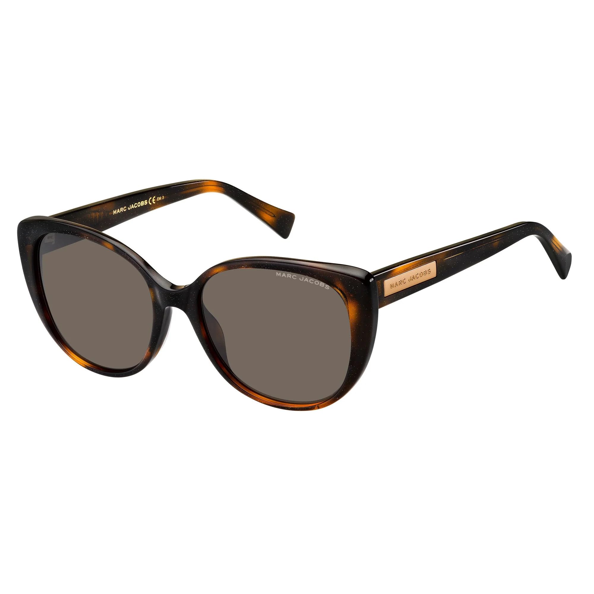 Marc Jacobs Women's 421/S Cat Eye Sunglasses - Havana Brown Gold/Gray Frame, 54mm Lens, 18mm Bridge - Stylish UV Protection for Beach, Driving & Outdoor Activities