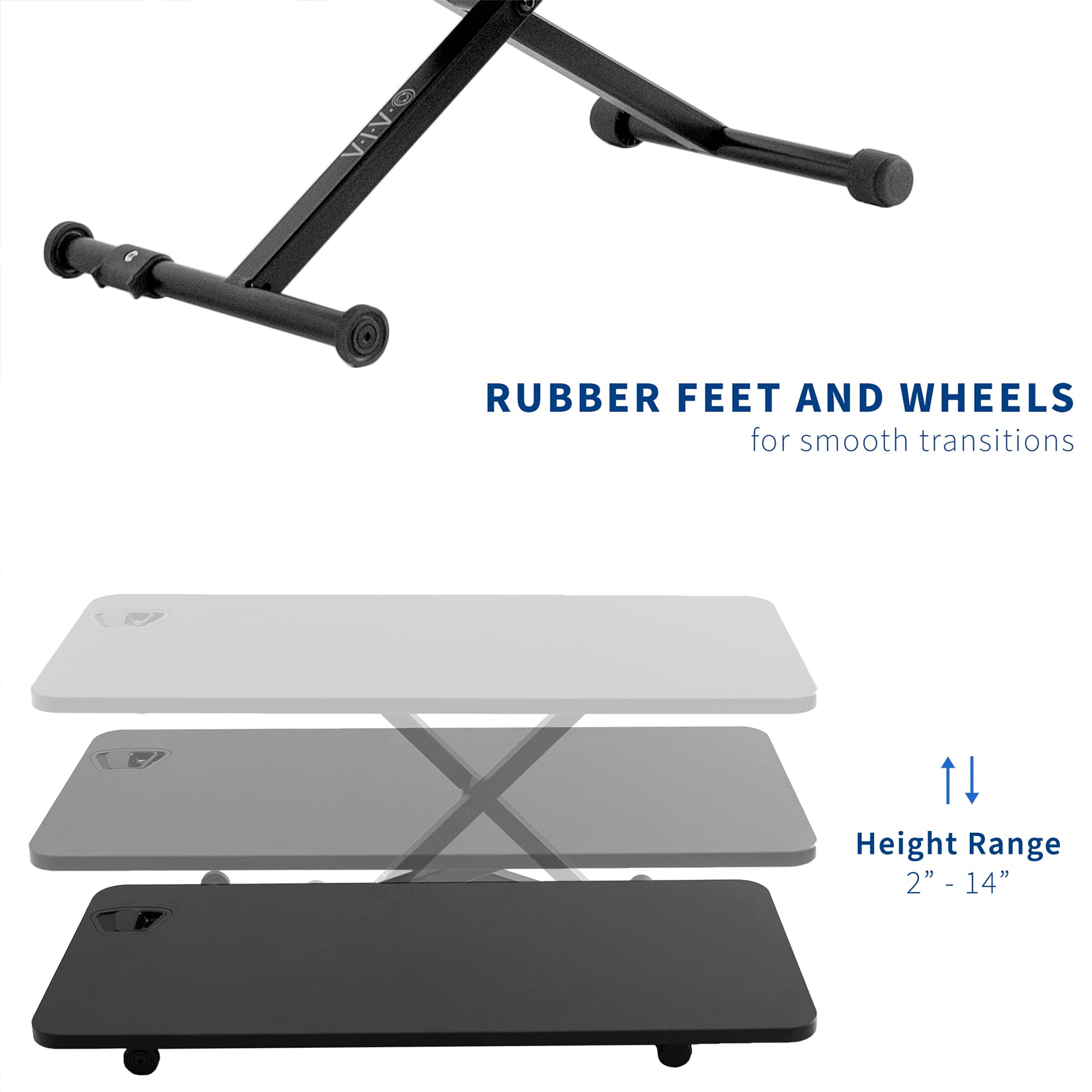 VIVO Black Small Single Top 28 inch Standing Desk Converter | Adjustable Height Scissor Lift Monitor Riser | Sit to Stand Workstation for Home Office, Gaming & Study | DESK-V011F
