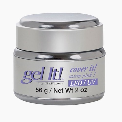 Ezflow Gel It! Cover It! Warm Pink I LED/UV Gel Polish - 2oz (56g) - 42366 - Professional Nail Art for Salon & Home Manicure