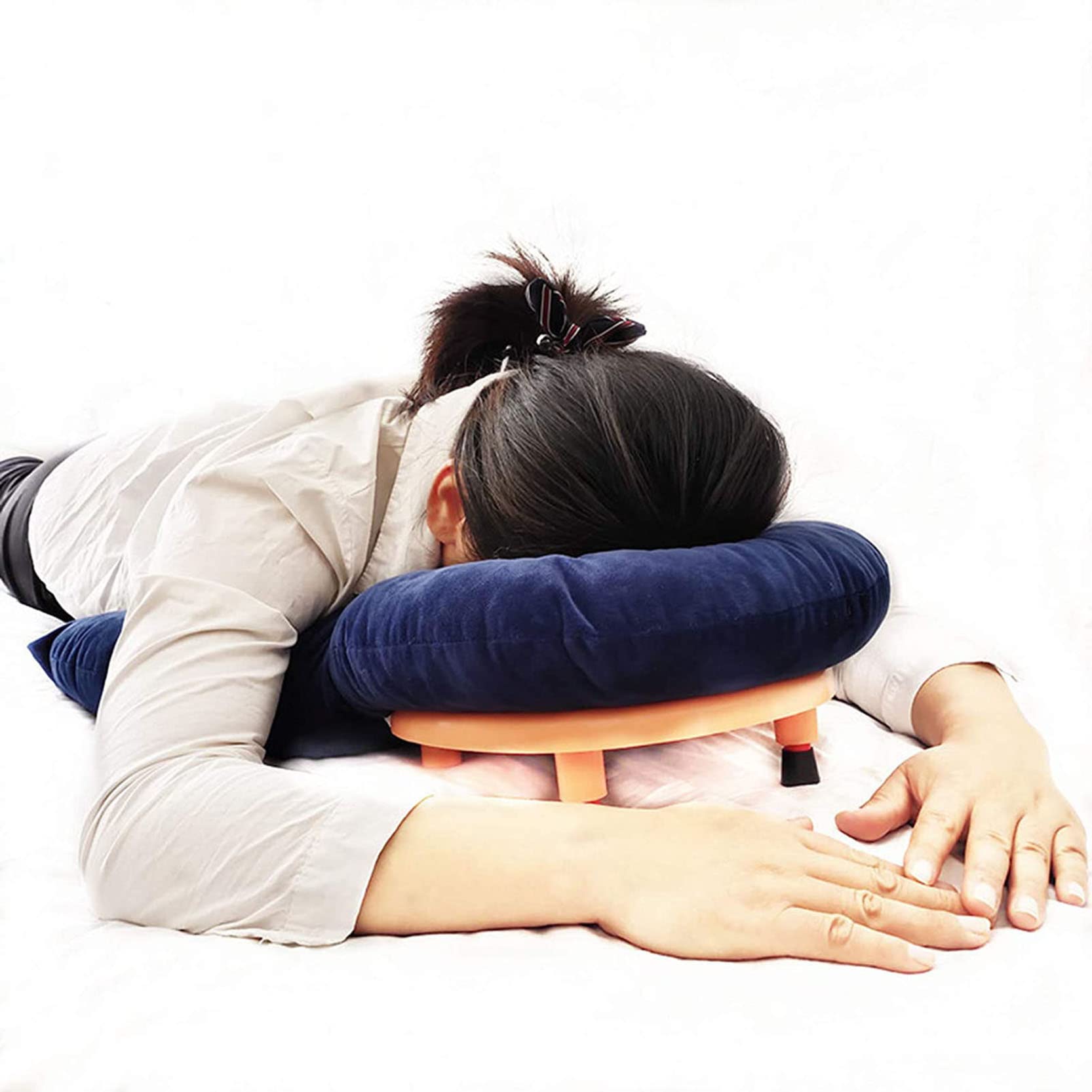 Inflatable Face Down Recovery Pillow for Post Vitrectomy & Retinal Detachment - Adjustable Prone Sleeping Support with Portable Design | Ideal for Eye Surgery Recovery & Comfortable Rest