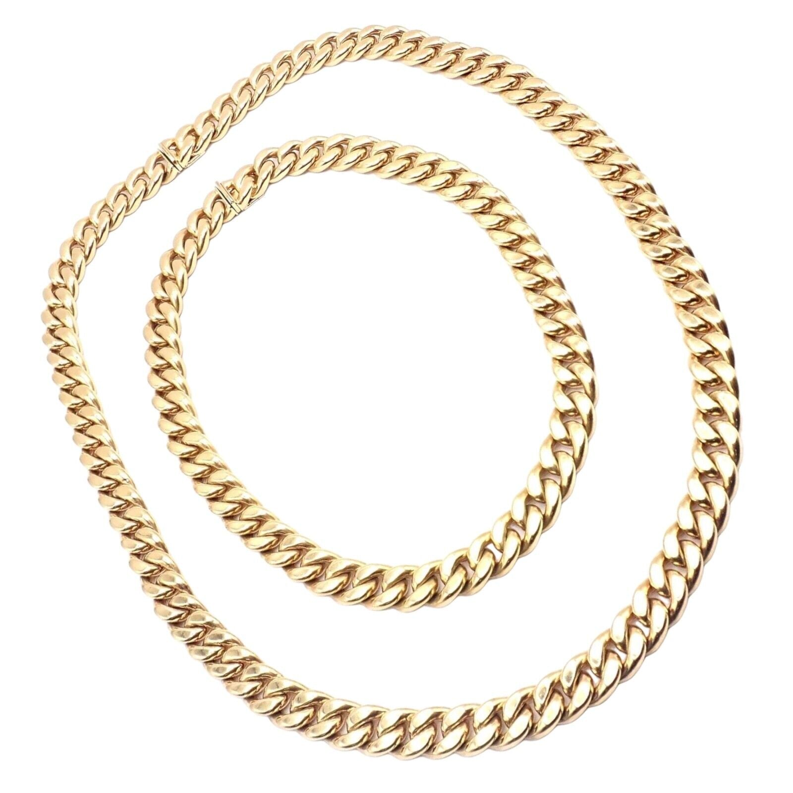 Authentic Bvlgari Bulgari 18k Yellow Gold Curb Link Long Necklace Set - Luxury Italian Jewelry for Women, Perfect for Weddings & Special Occasions