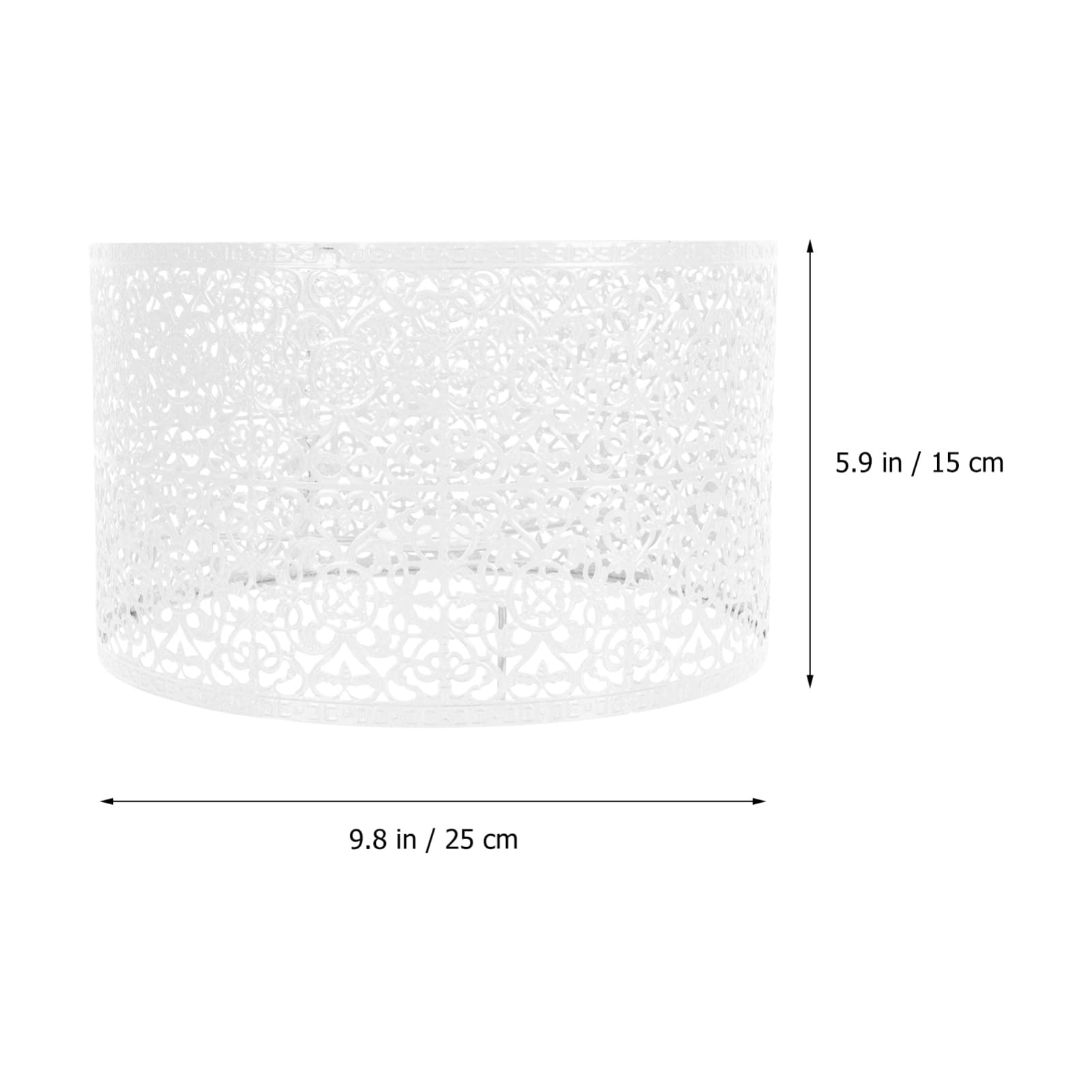 Beaupretty Iron Metal Drum Lamp Shade - Hollow-Out Shadow Light Cover with Clip-On Guard for E27 E14 Bulbs - Replacement for Table, Floor & Wall Lamps - Perfect for Living Room, Bedroom & Office Lighting Decor (White)