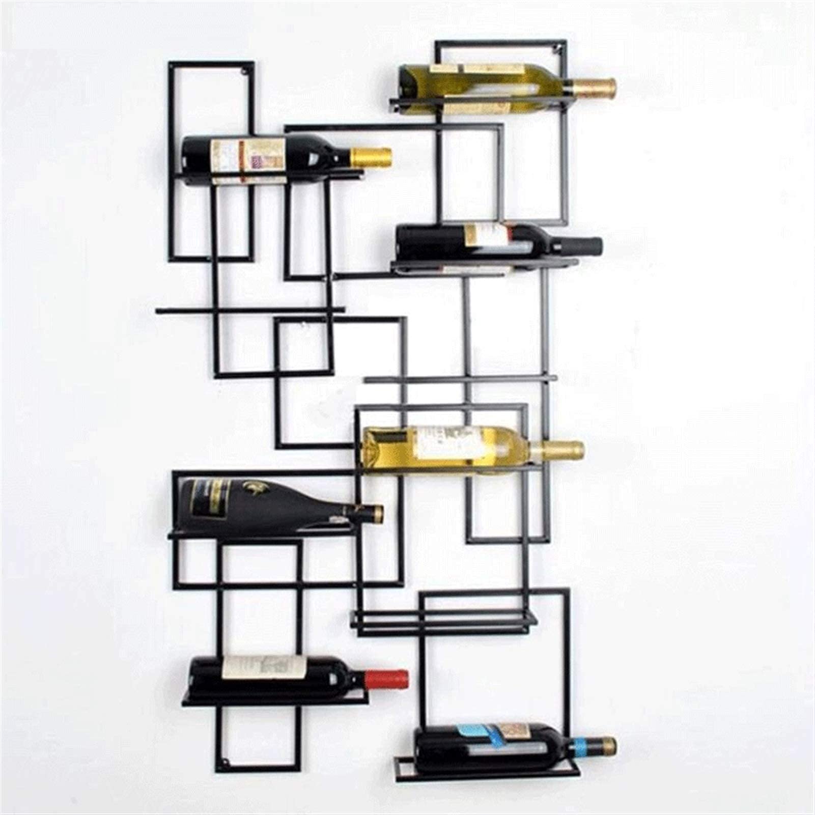 Sturdy Wrought Iron Wall Mounted Wine Rack with 10 Glass Holders - Space Saving Wine Bottle Organizer for Kitchen, Bar & Restaurant Décor | Perfect for Home Entertaining & Commercial Use