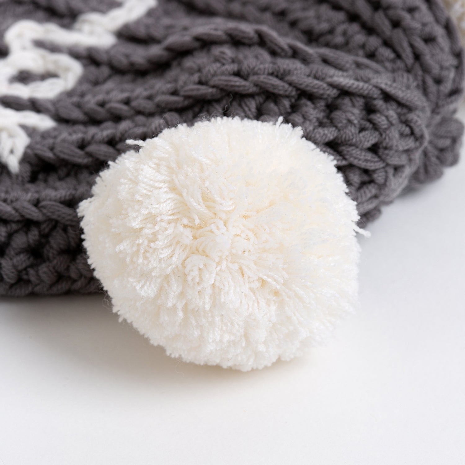Handmade Embroidered Baby Hat and Mittens Crochet Set - Soft Granite & Natural Cream Yarn for Newborns | Perfect Baby Shower Gift & Winter Newborn Photography Prop