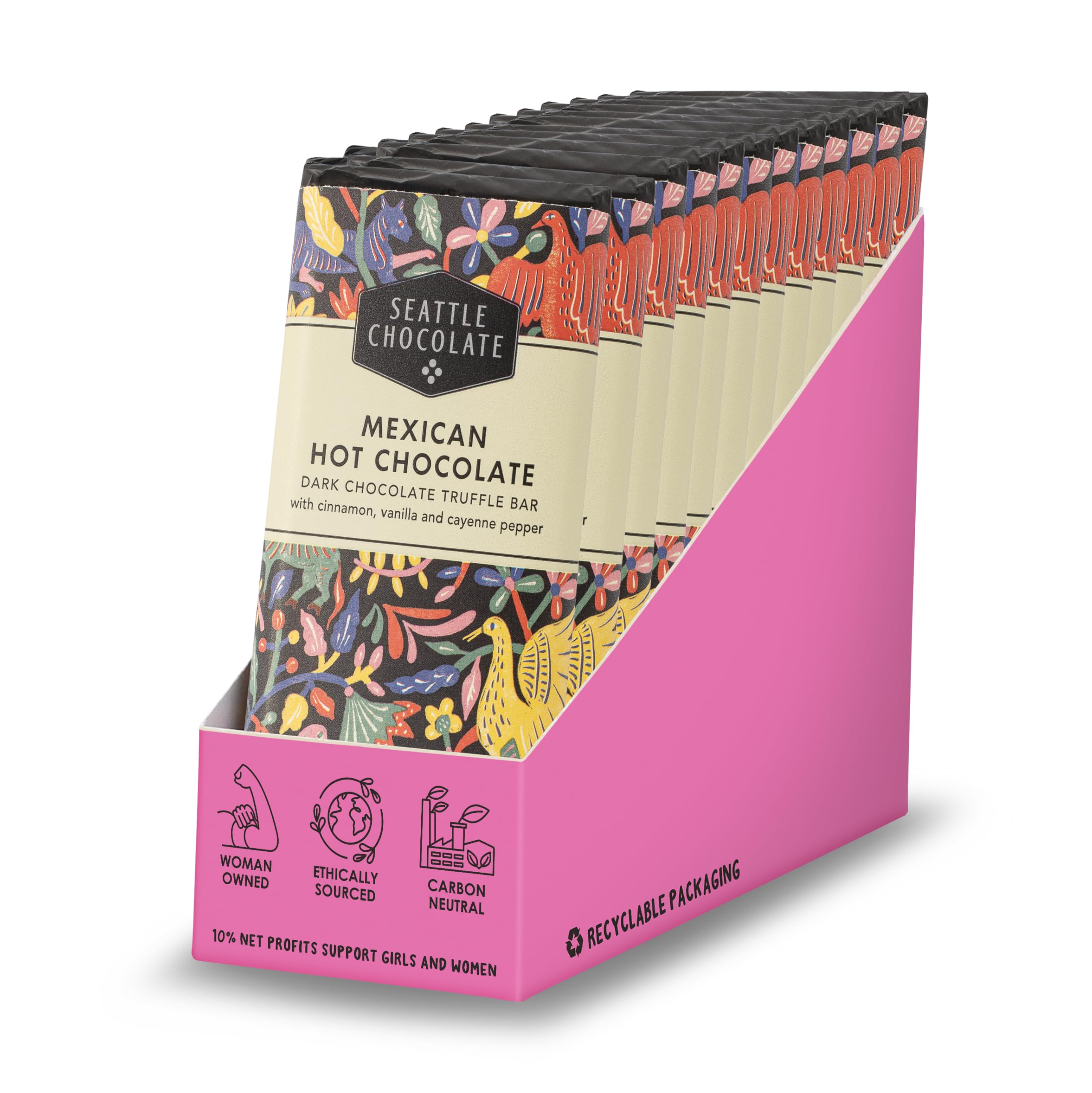 Premium Mexican Hot Chocolate Truffle Bars - 12 Count Pack of Rich Spiced Chocolate Candy | Perfect for Holiday Gifts, Party Favors & Dessert Platters