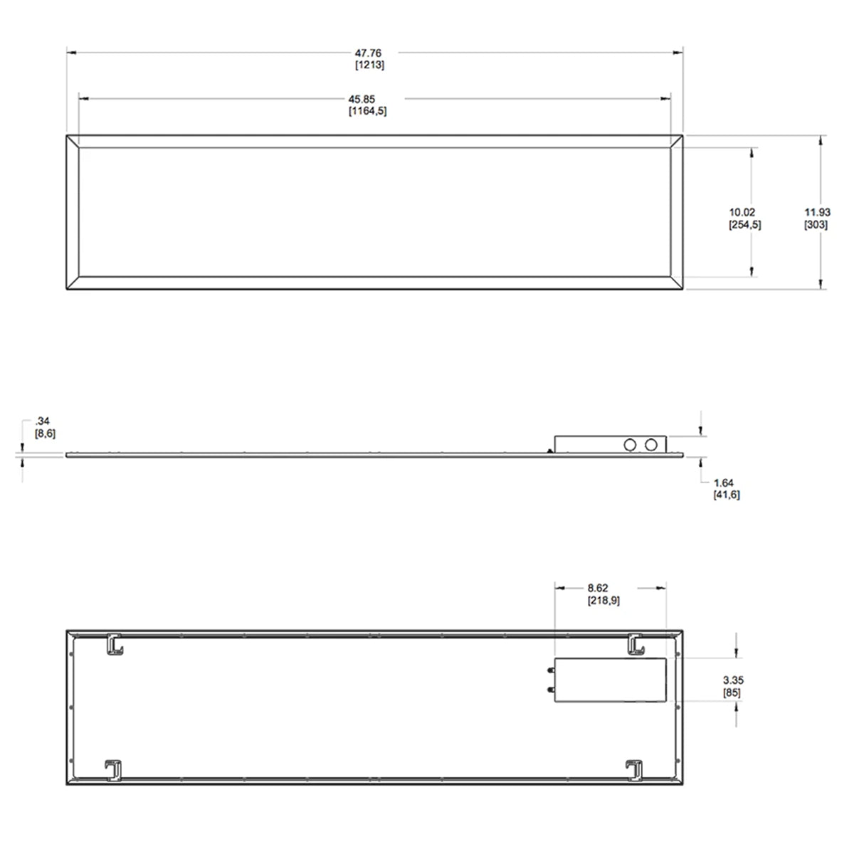1x4 LED Flat Panel Light - 4500 Lumens, 40W, 3500K/4000K/5000K Color Temperature, 120V/277V - Perfect for Office, Classroom, and Commercial Lighting
