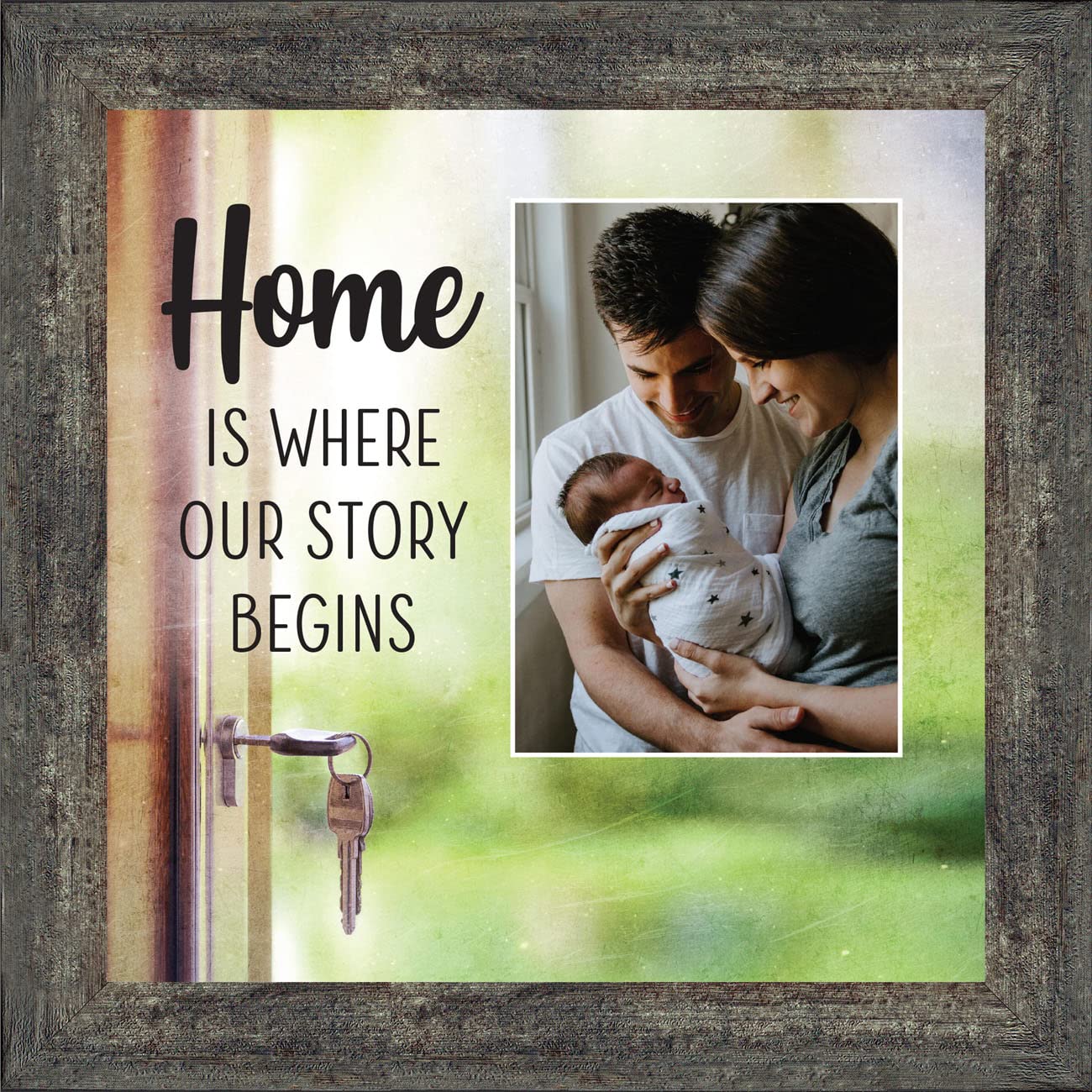 Family Wall Decor for Living Room - 10x10 Inch Home Sign with Inspirational Quote - Perfect for Housewarming Gifts & Cozy Home Decoration