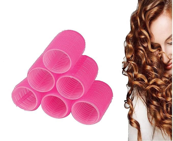 KNAFS COLLECTIONS Thermal Hair Rollers Set - 6 Self-Grip Curlers (2cm) for Short & Long Hair, Perfect for Blowouts & Salon-Style Curls at Home - Great for Parties, Weddings & Daily Styling