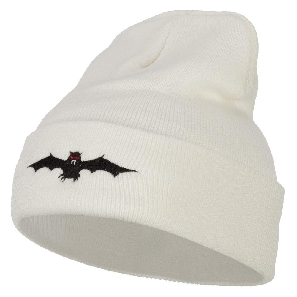 Halloween Bat Embroidered Long Beanie for Men & Women - Warm Winter Skull Cap with Cute Bat Design - Perfect for Halloween Costumes, Christmas Gifts & Cold Weather Fashion
