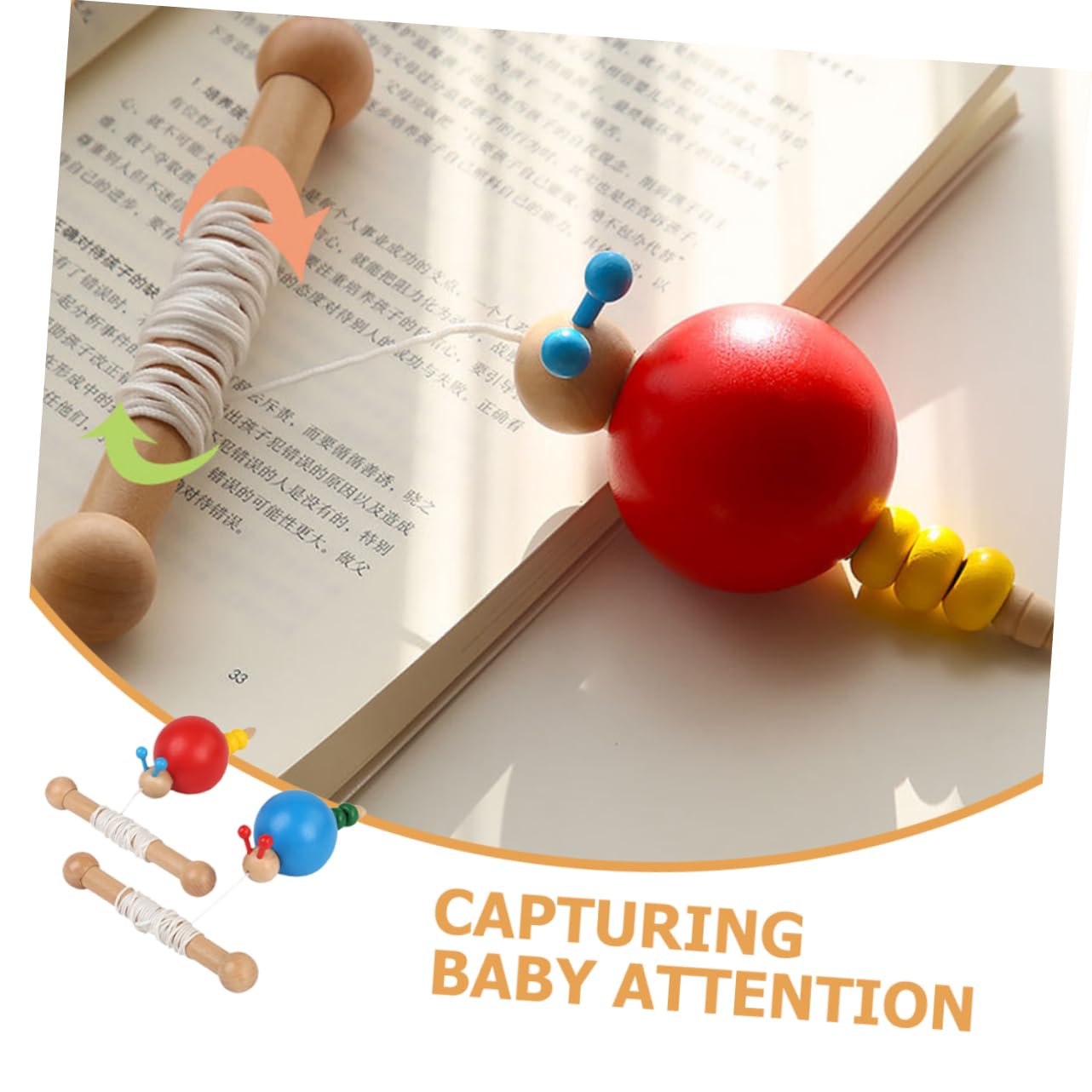 HEMOTON Wooden Pull Toy Set for Toddlers - Fun Educational Walking & Learning Toy for Kids - Perfect for Indoor Play, Outdoor Activities & Early Childhood Development
