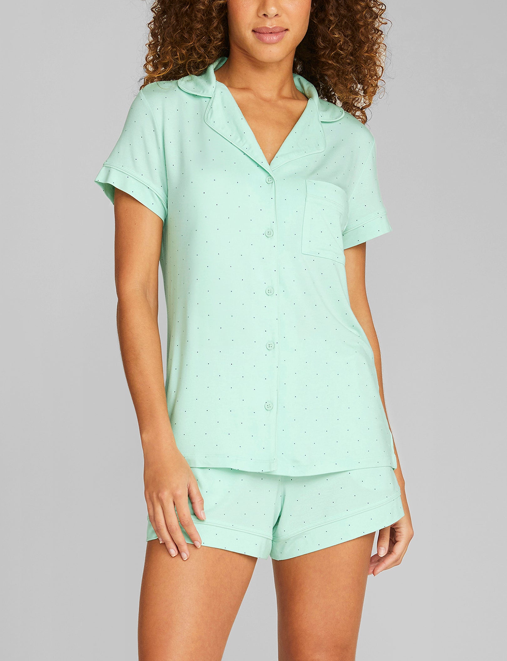 Women's Soft Cotton Pajama Set - Short Sleeve Sleep Shirt & Lounge Shorts for Comfortable Sleep & Relaxation | Perfect for Nightwear, Lounging at Home, and Summer Vacation