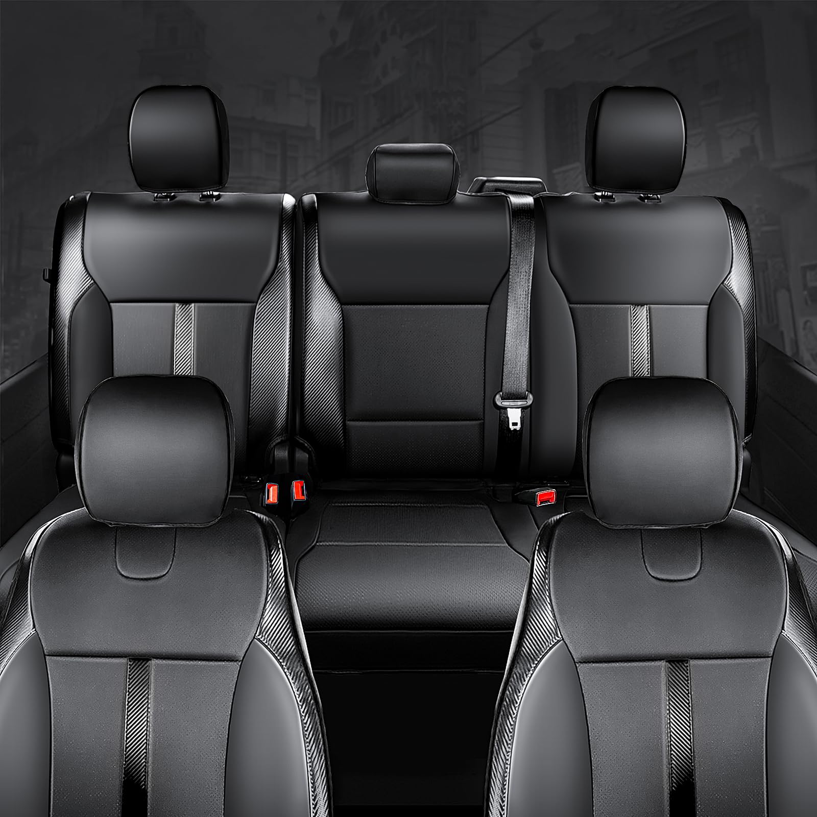 Premium Custom Fit Leather Seat Covers for 2021-2025 Ford F150 XL/XLT/STX SuperCrew & 2023-2025 F250/F350/F450 XL/XLT Crew Cab - Full Coverage Design (Excludes 40/20/40 Bench) | Durable Protection & Luxury Upgrade for Truck Seats | Perfect for Work Trucks, Off-Road Adventures & Daily Commuting