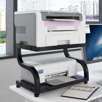 Maximize Your Workspace with PUNCIA 2-Tier Wooden Printer Stand