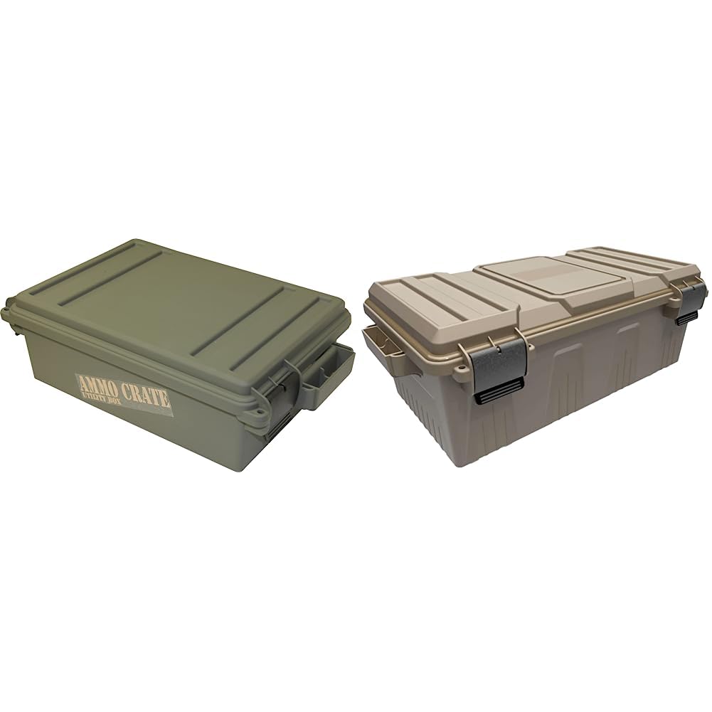 MTM ACR4-18 Ammo Crate Utility Box - Heavy Duty Plastic Storage Case with Dividers for Ammunition, Tools & Gear - Perfect for Range, Hunting & Outdoor Adventures