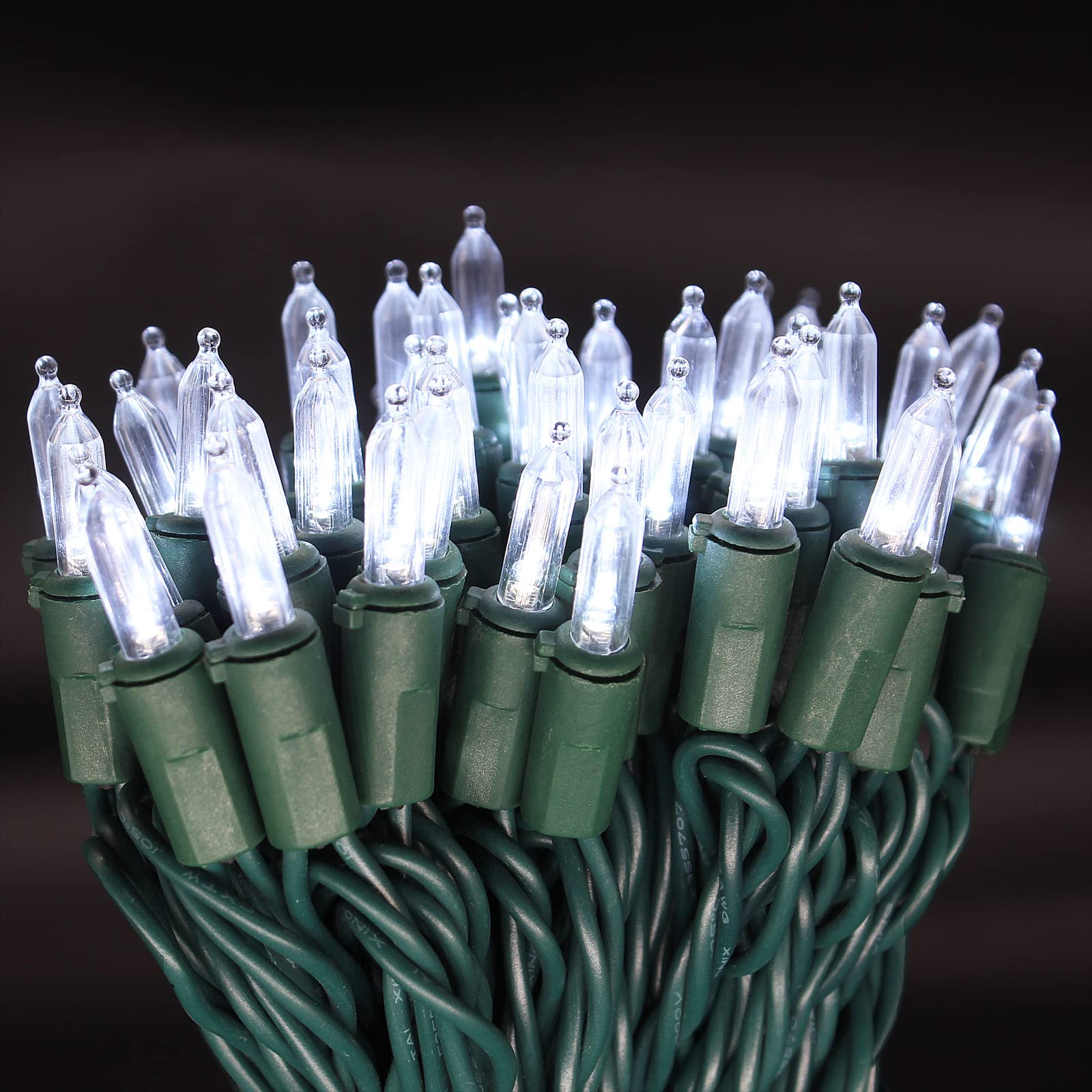 100-Count Cool White LED Christmas String Lights - 35 Ft Green Wire, UL Certified & Connectable - Mini Xmas Lights for Indoor & Outdoor Decor, Tree, Party, Wedding & Holiday Lighting