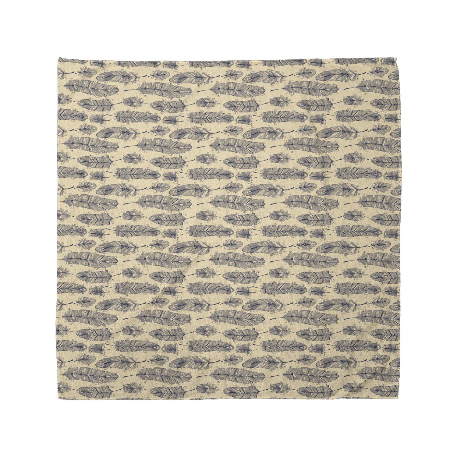 Ambesonne Bohemian Bandana - Hand Drawn Ornate Feathers Design, Unisex Head Scarf & Neck Tie for Men Women - Perfect for Music Festivals, Outdoor Adventures & Boho Fashion