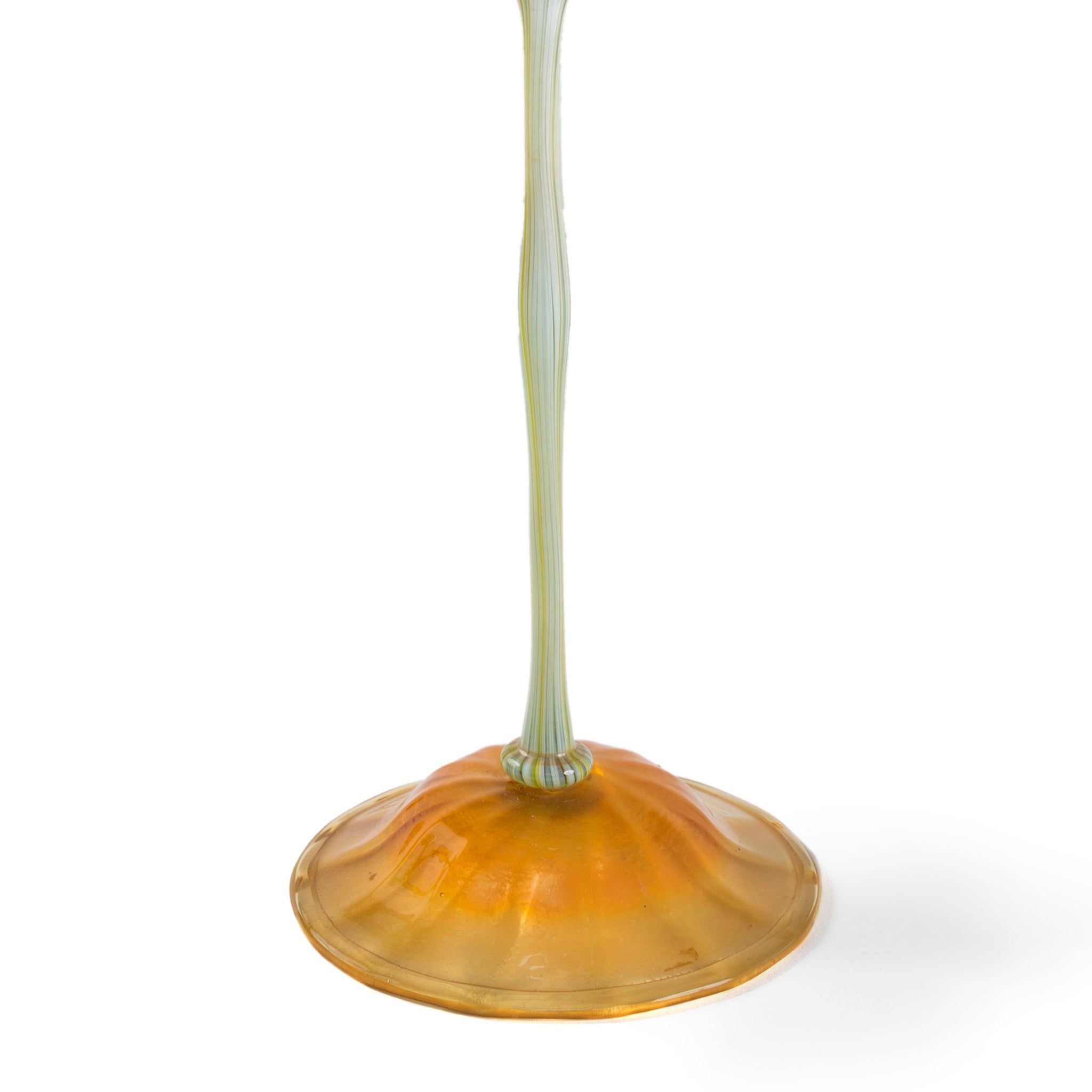Tiffany Studios New York Calyx Flower Form Favrile Glass Vase - Handcrafted Art Nouveau Vase for Home Decor & Luxury Gifts | Perfect for Living Room, Dining Table & Wedding Centerpieces
