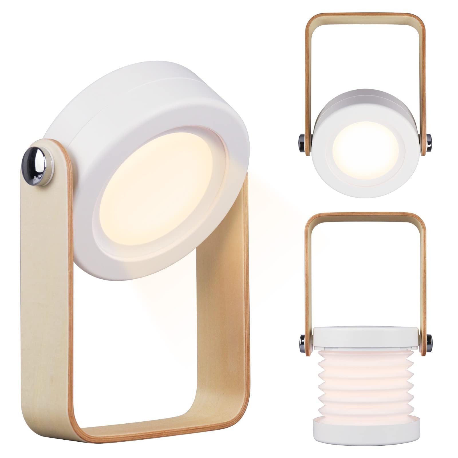 Foldable Rechargeable LED Table Lamp - Portable Cordless Dimmable Reading Light for Bedroom, Camping & Emergency Use