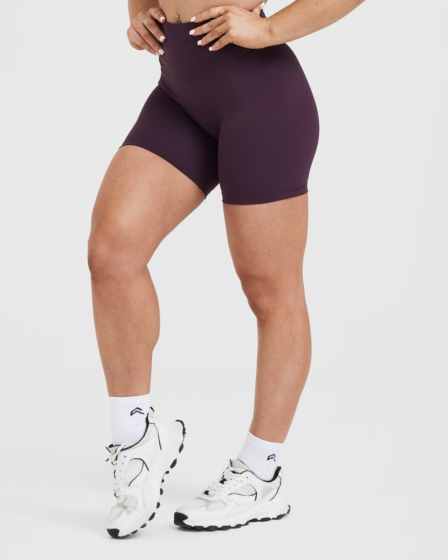 High Waisted Shorts for Women - 6-Pack Blackberry Purple | Comfortable & Stretchy Workout Shorts for Yoga, Running & Gym