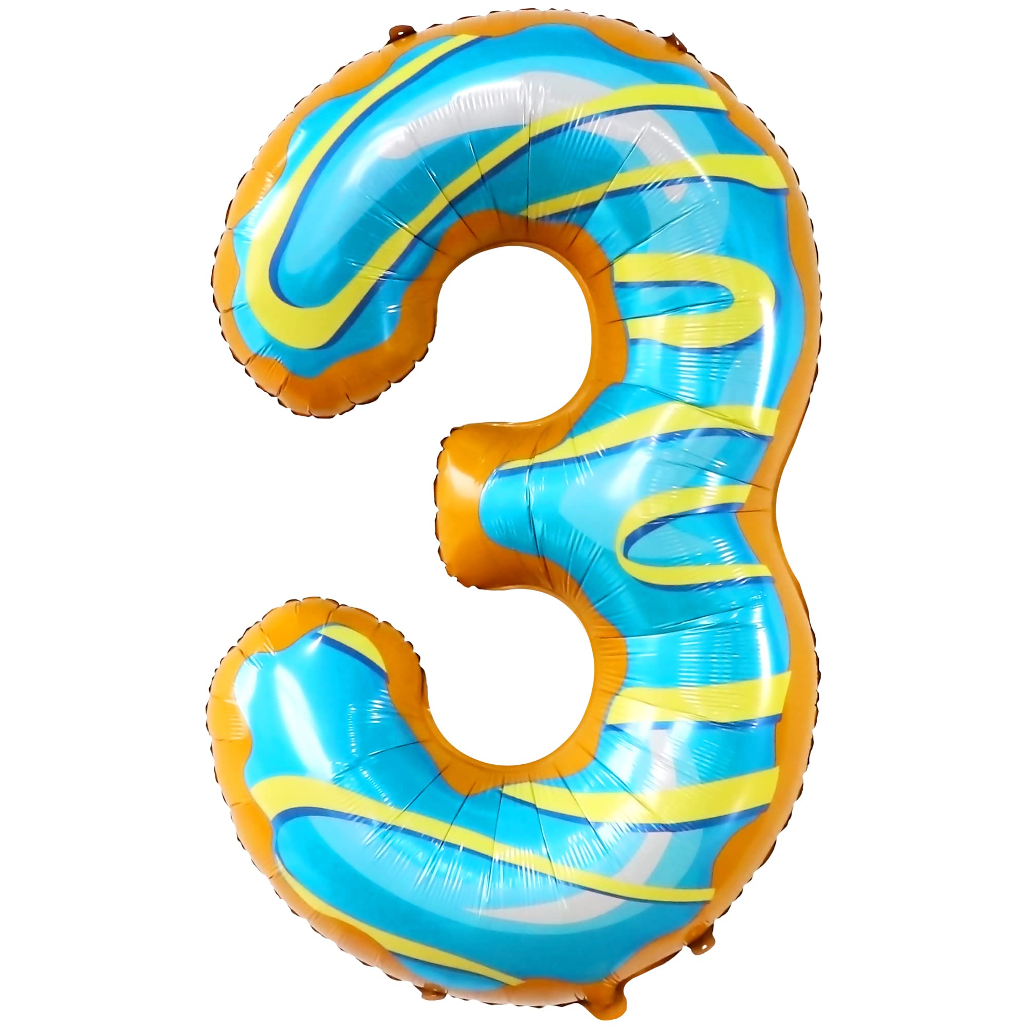 KatchOn Giant 40-Inch Number 3 Donut Balloon - Large Birthday Party Decorations for Kids, Baby Showers & Anniversary Celebrations | Perfect for Photo Backdrops, Cake Smash Sessions & Milestone Events
