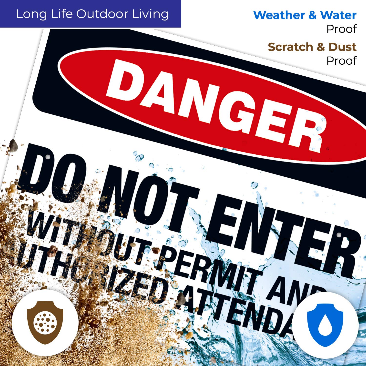 Danger Do Not Enter Without Permit Sign - OSHA Compliant 24x30 Inches Rust-Free Aluminum - Fade Resistant for Indoor & Outdoor Use - Made in USA - Perfect for Construction Sites, Warehouses & Restricted Areas