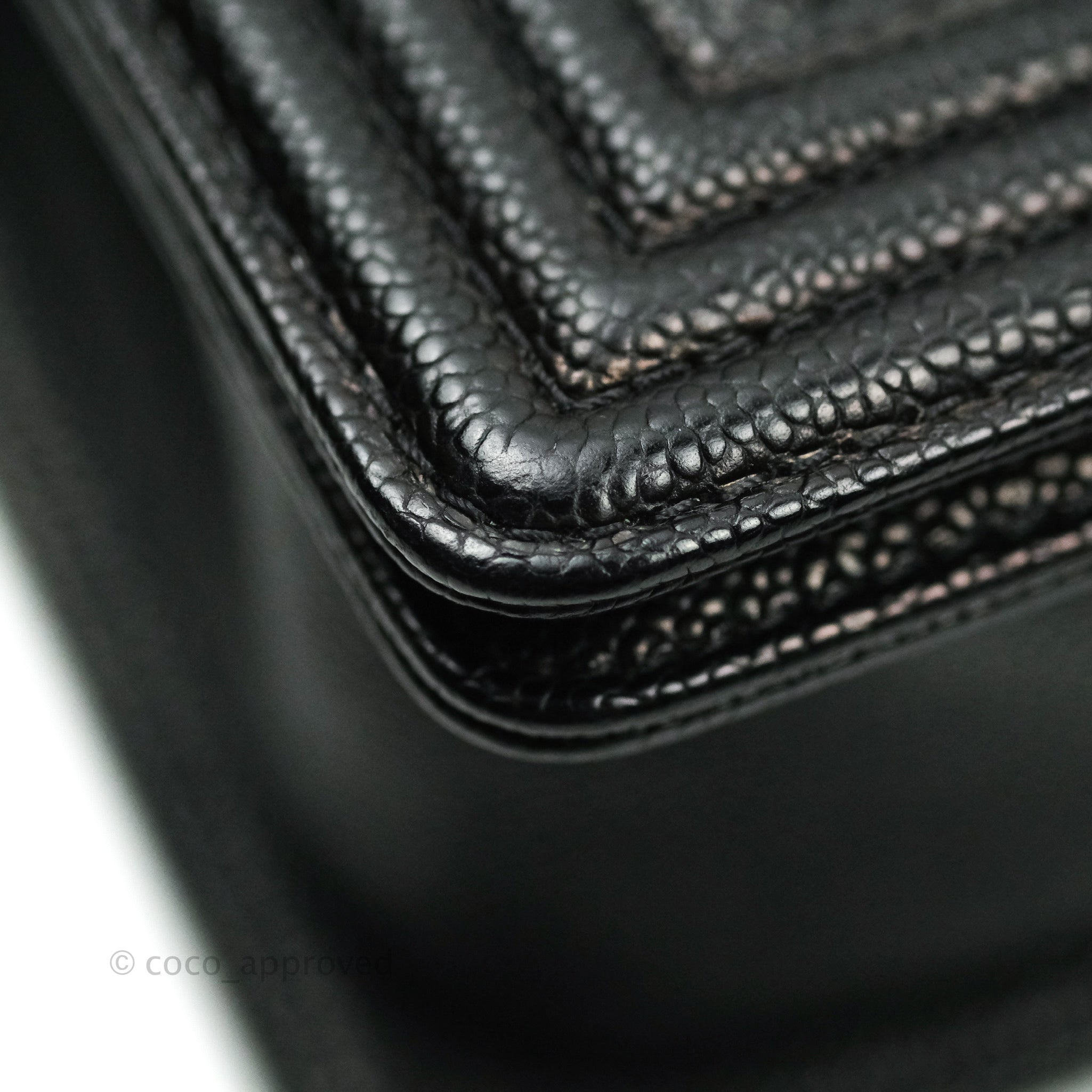 Chanel Boy Quilted Medium Handbag in Black Caviar Leather with Ruthenium Hardware - Luxury Crossbody Bag for Women, Perfect for Evening Events & Date Nights