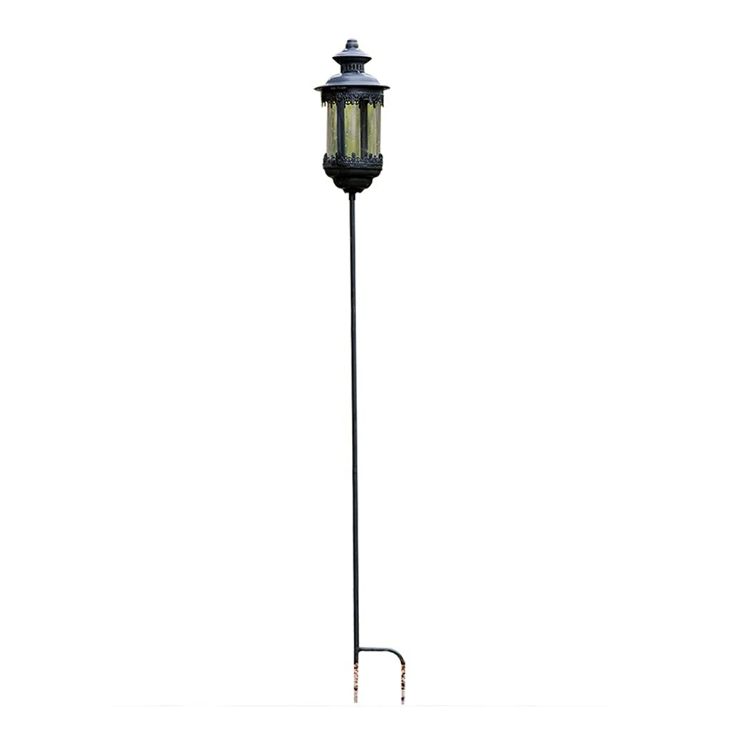 LiPengTao Metal & Glass Decorative Candle Lantern - Black Outdoor Garden Candle Holder with Pole (14x14x29cm) for Patio, Wedding, Party & Home Decor