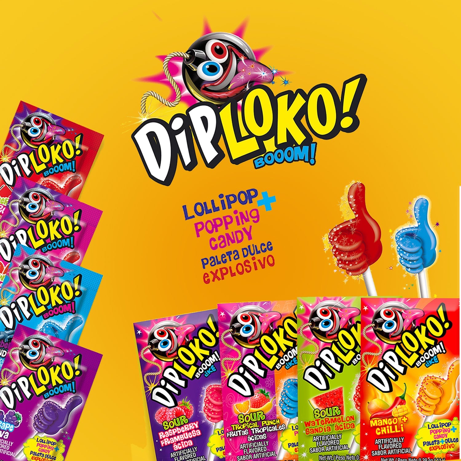 DipLoko! Boom Grape Flavored Candy - 24 Count Box | Perfect for Parties, Gifts & Snacking