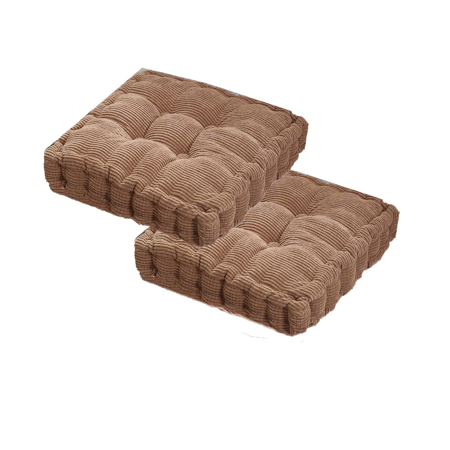 Set of 2 Square Chair Seat Cushions - Soft Indoor Chair Pillows for Home, Kitchen & Dining - Breathable Comfortable Chair Pads for Office, Living Room & Patio Furniture