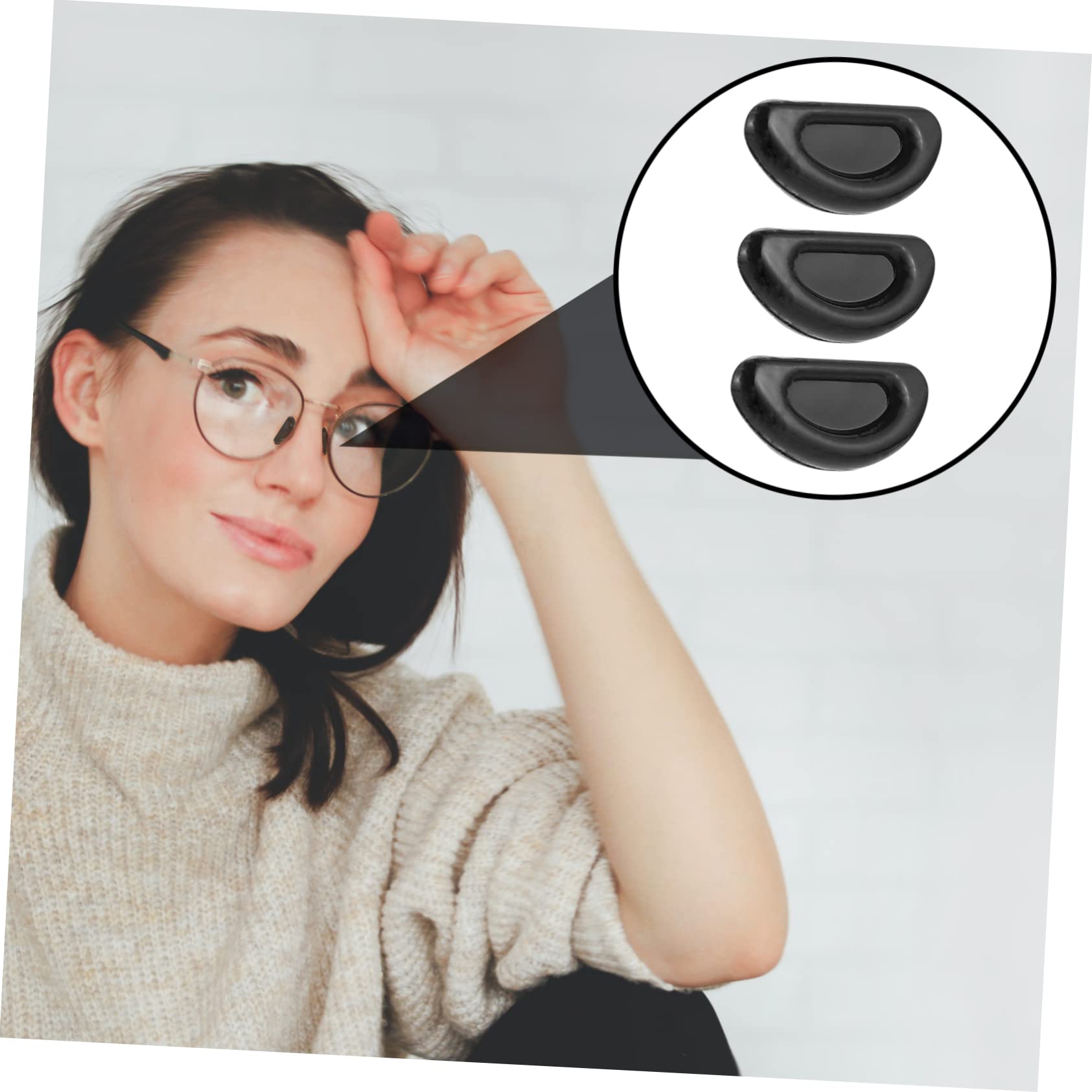 SOLUSTRE 75 Pairs Soft Silicone Glasses Nose Pads Replacement Kit - Black Comfortable Nose Pads for Eyeglasses Repair & Accessories - Perfect for Reading Glasses, Sunglasses & Computer Glasses
