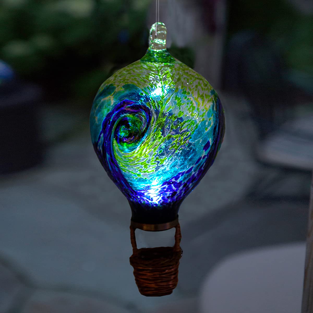 Echo Valley 4711 Solar Lanterns and Orbs - LED Outdoor Solar Powered Garden Lights in Blue & Green - Perfect for Patio, Yard, Pathway, and Landscape Decoration
