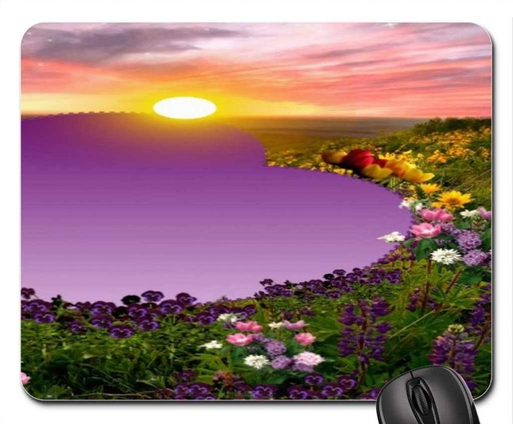 Beautiful Flower Gaming Mouse Pad - Spring Love Sunset Design, Non-Slip Rubber Base, Large Extended Mouse Mat for PC, Laptop, Office & Gaming | Perfect for Work, Gaming & Home Decor