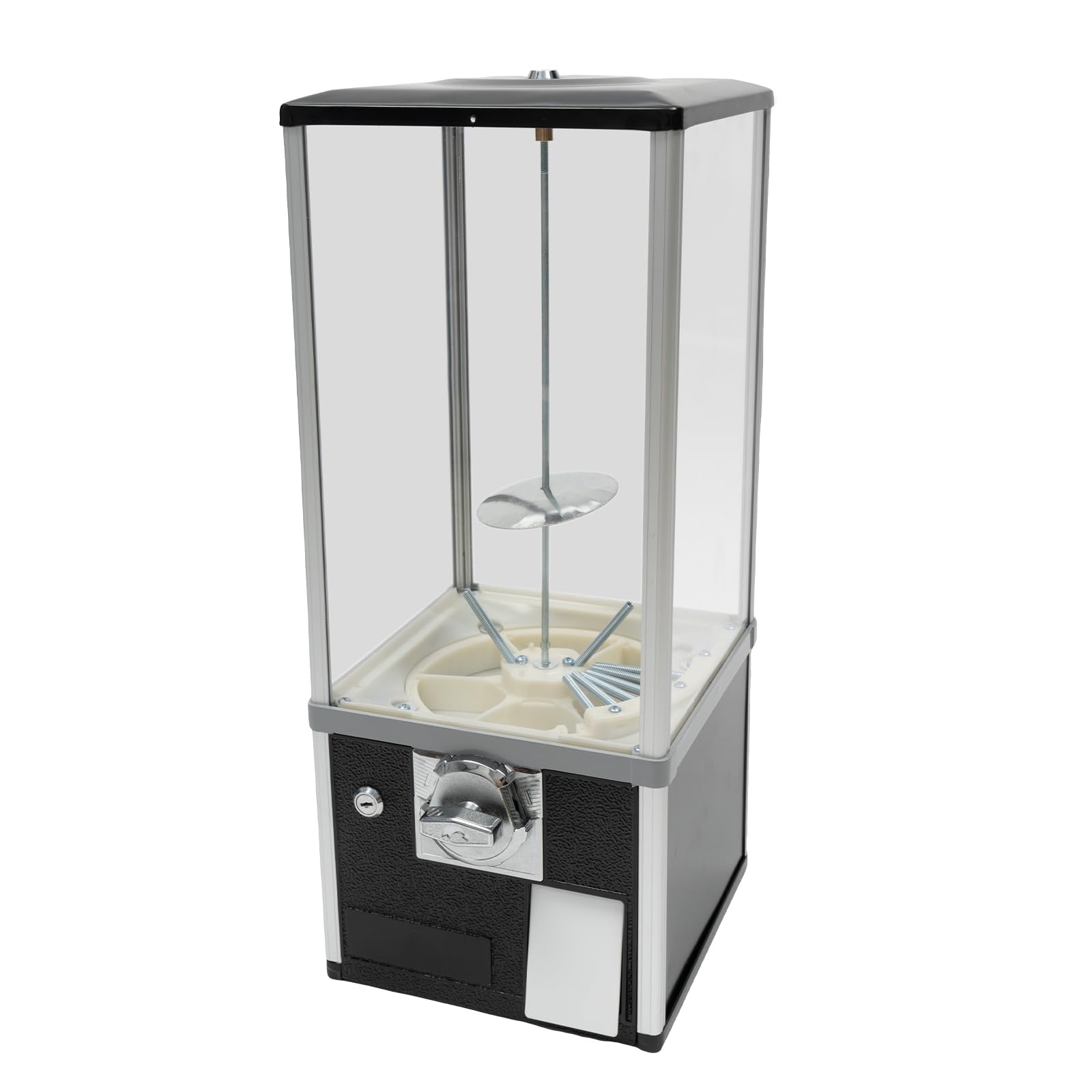 Commercial Toy & Candy Capsule Vending Machine - Dual Coin Operated Gumball Prize Dispenser for Arcade, Gaming Store & Retail (Black) - Perfect for Kids' Parties, Shopping Malls & Entertainment Centers