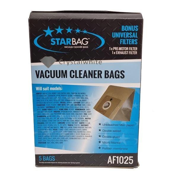StarBag AF1025 Vacuum Cleaner Bags - Compatible with [Brand/Model] - 10 Pack - HEPA Filtration - Dust & Allergen Reduction - Perfect for Home Cleaning & Pet Hair Removal