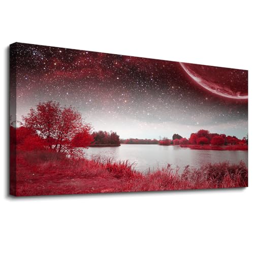 View Of Red Starry Sky Lake