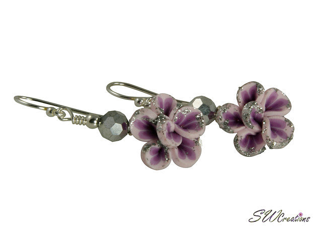 Glistening Purple Flower Beaded Earrings for Women | Handmade Bohemian Dangle Earrings | Perfect for Weddings, Parties & Everyday Wear