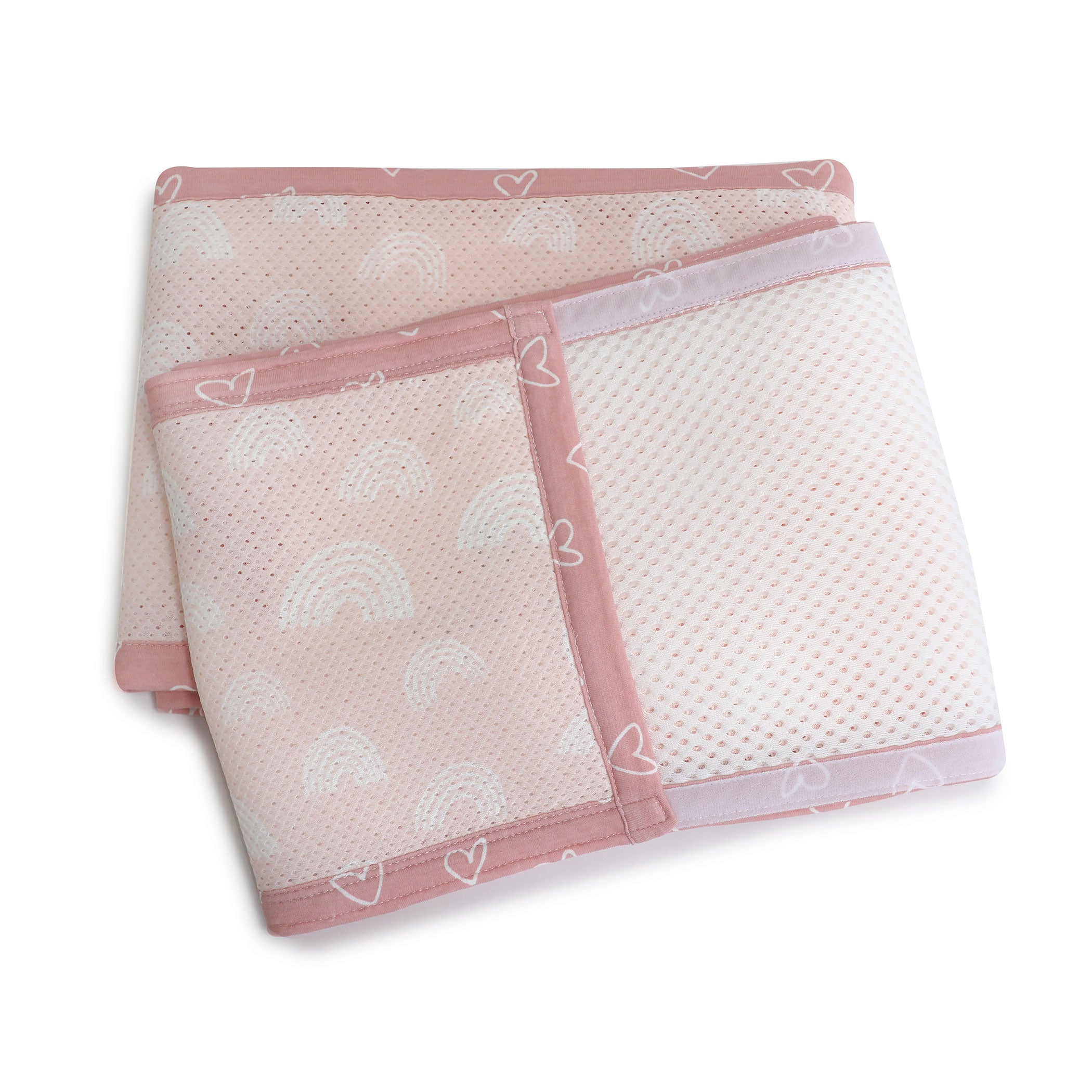 Nordic Breathe Easy® Air+ Cot Liner - Dusty Berry & Rose | Premium Baby Crib Mattress Protector | Hypoallergenic & Breathable | Perfect for Nursery, Daycare & Travel