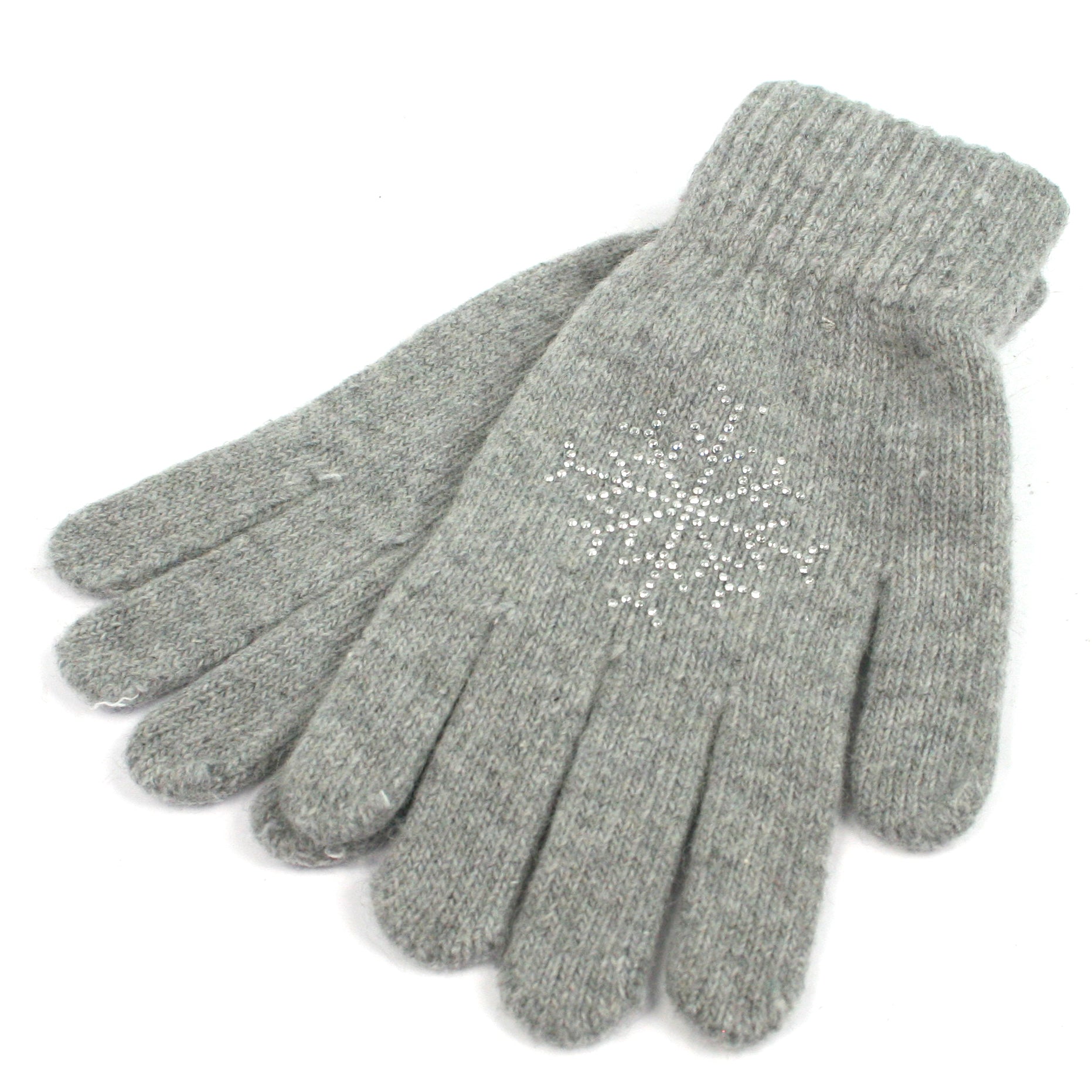 Winter Gloves for Men & Women - Grey Snowflake Pattern, Warm Thermal Insulated Gloves for Skiing, Snowboarding & Outdoor Activities