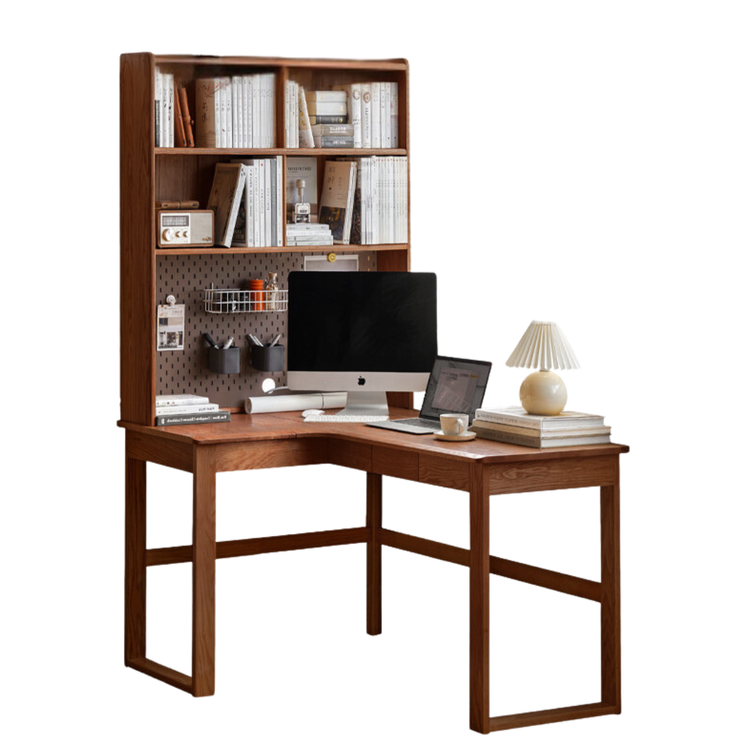 47.2x47.2x74.4 inch / 120x120x189 сm / walnut color / Oak left corner desk and shelf