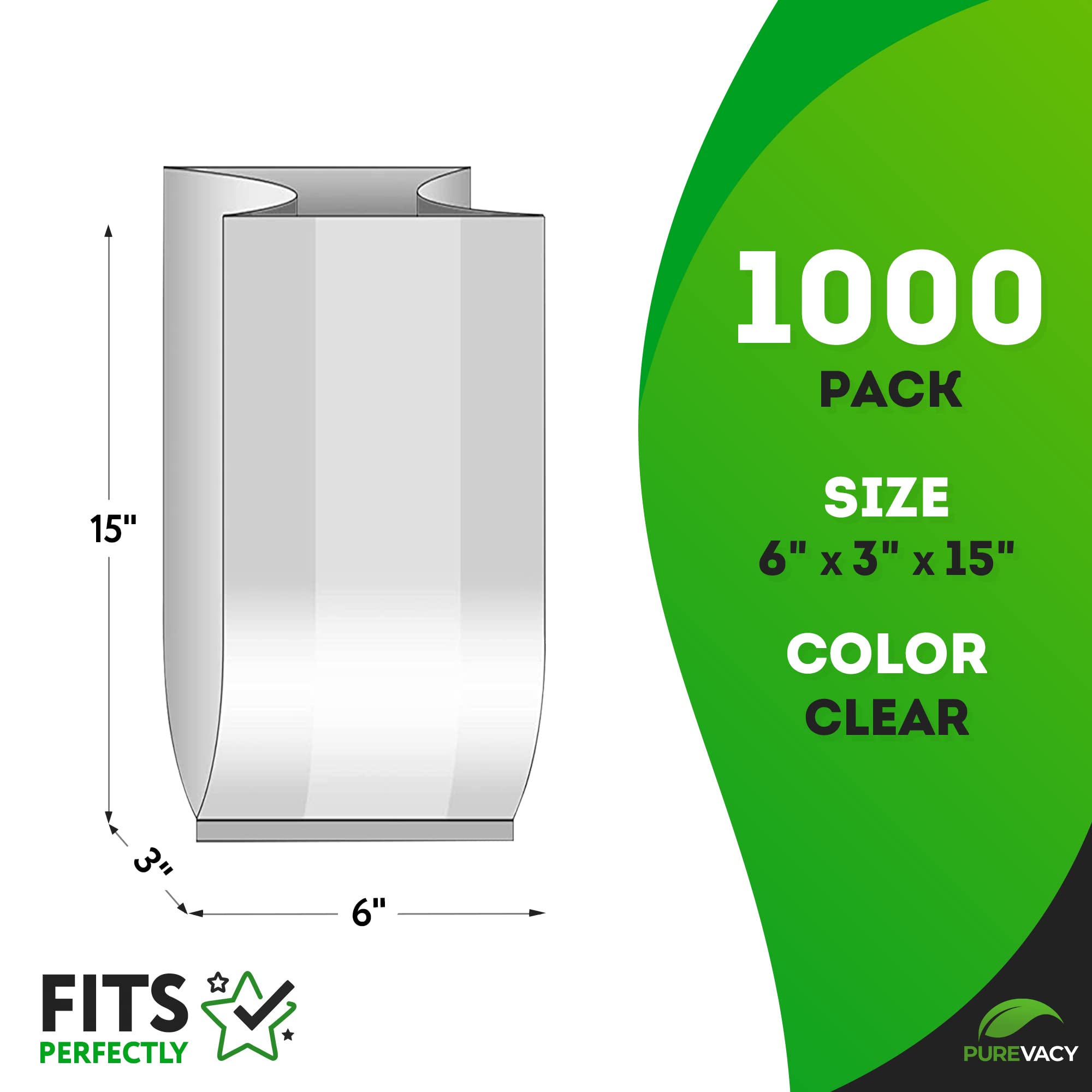 1000 Pack Clear Gusseted Plastic Bread Bags 6x3x15 Inches - 1 Mil PE Waterproof Food Storage Bags for Fresh Bread, Pastries & Baked Goods | Commercial & Home Kitchen Use