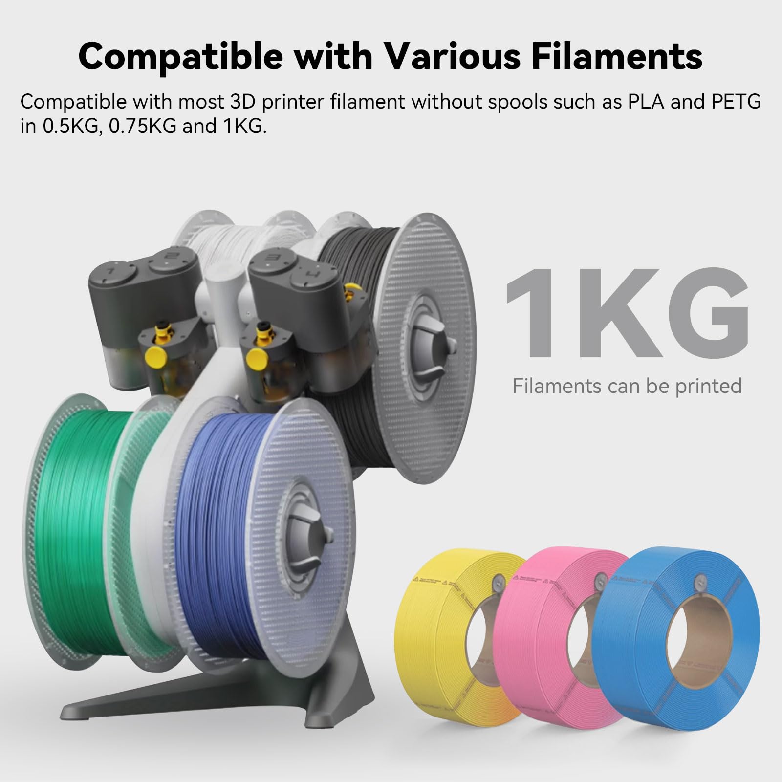 Bambu Lab AMS Detachable Filament Tray - Reusable Filament Spool Holder for PLA, PETG & More | Eco-Friendly 3D Printer Accessory | Compatible with Bambu Lab A1 & A1 Mini 3D Printers | Perfect for Organized Filament Storage & Smooth Printing Workflow