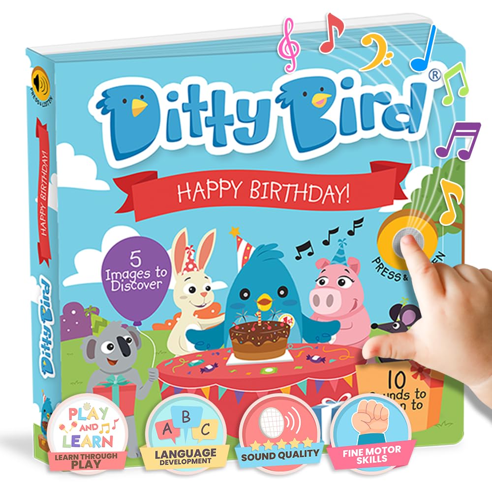 Interactive Musical Book for 1 Year Old - DITTY BIRD Educational Learning Toy | First Birthday Gift for Toddlers, Baby Boys & Girls | Perfect for Early Childhood Development & Bedtime Storytime
