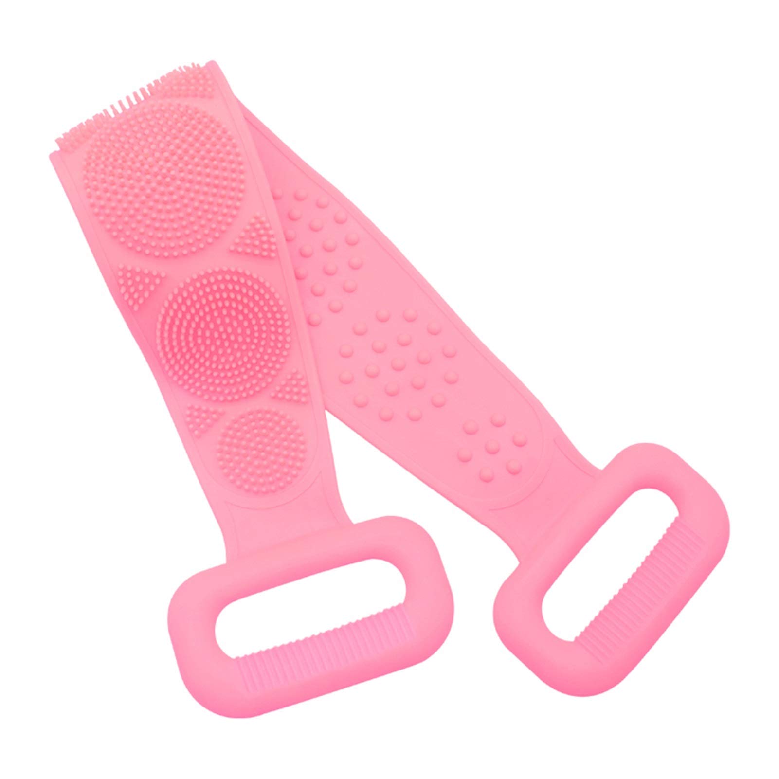 Premium Silicone Back Brush for Exfoliating & Massage - Soft Bath Scrubber for Deep Cleansing, Dead Skin Removal & Relaxation - Ideal for Shower, Spa & Skincare Routine (Pink)