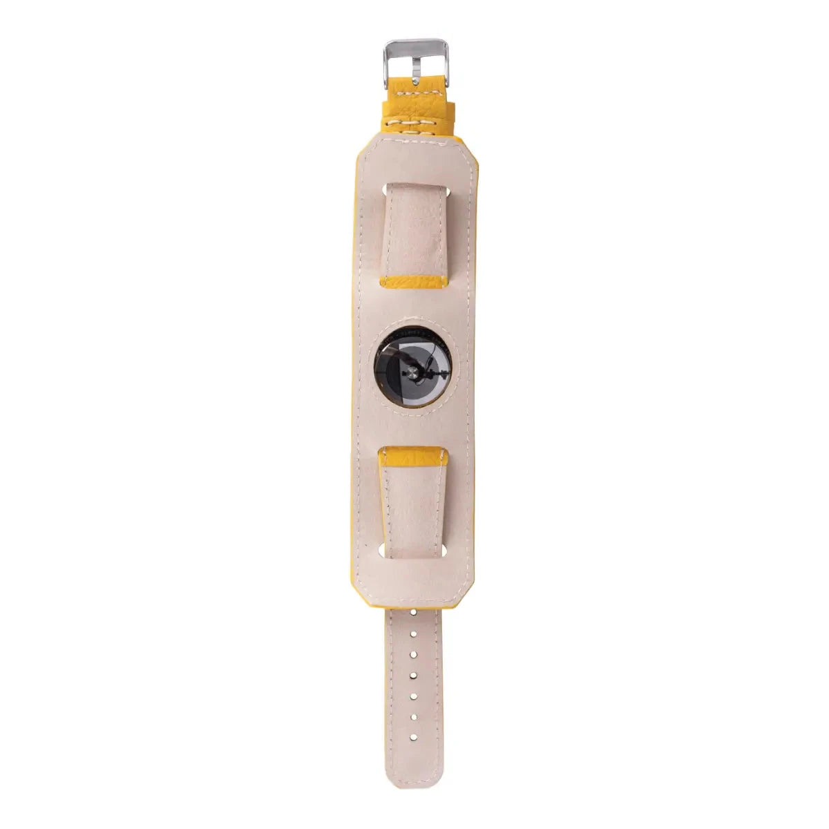 Premium Yellow Leather Cuff Strap for Apple Watch - Stylish & Durable Replacement Band for Work, Gym & Everyday Wear